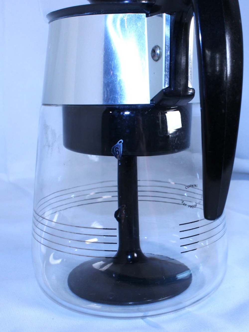 COLLECTABLE Vintage MCM Corning Pyrex Glass Stovetop Percolator 6 Cup Model - Picture 3 of 8